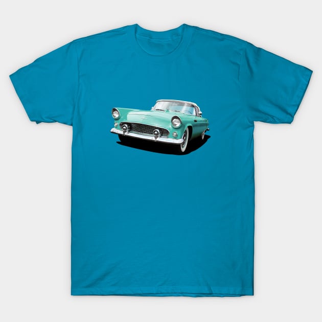 1956 Ford Thunderbird in teal T-Shirt by candcretro